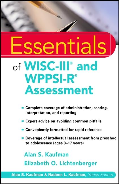 Essentials of WISC-III and WPPSI-R Assessment by Alan S Kaufman ISBN 9780471345015