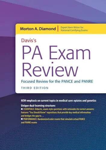 Davis's PA Exam Review Focused Review for the PANCE and PANRE by Morton A. Diamond 978-0803668096