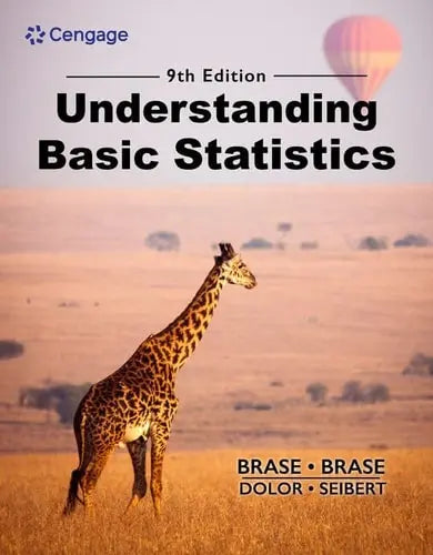 Understanding Basic Statistics by Charles Henry Brase 9th Edition ISBN 9780357757352 - front cover
