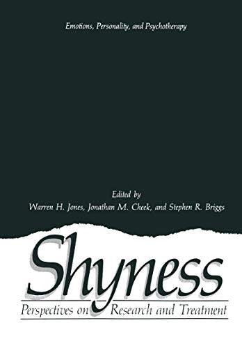 Shyness by Warren H Jones ISBN 9780306420337