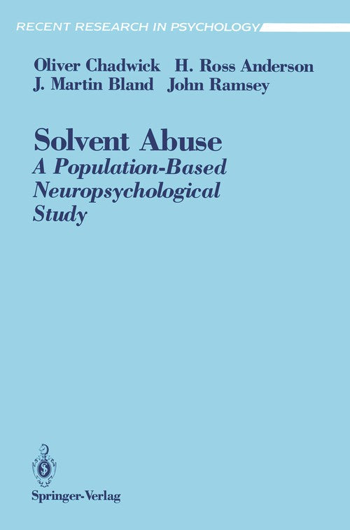 Solvent Abuse by Oliver Chadwick ISBN 9780387976075