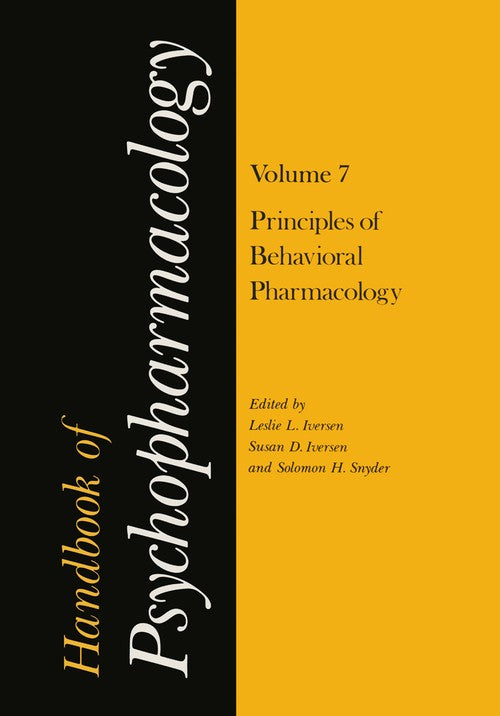 Handbook of Psychopharmacology by Leslie Iversen ISBN 9781461342168