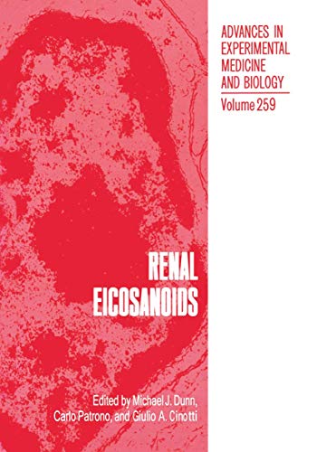 Renal Eicosanoids by Michael Dunn ISBN 9781468457025