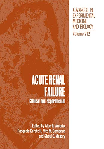 Acute Renal Failure by Alberto Amerio ISBN 9781468482423