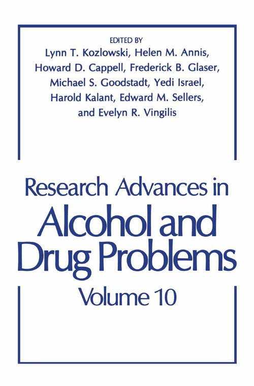 Research Advances in Alcohol and Drug Problems by Hm Annis ISBN 9781489916716