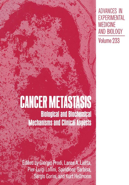Cancer Metastasis by G Prodi ISBN 9781489950390