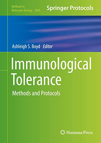 Immunological Tolerance by Ashleigh S Boyd ISBN 9781493989362