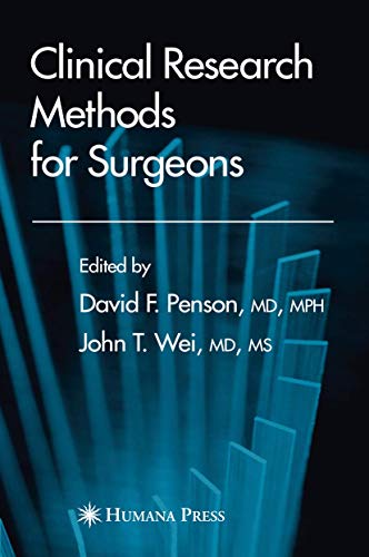 Clinical Research Methods for Surgeons by David F Penson ISBN 9781617374968