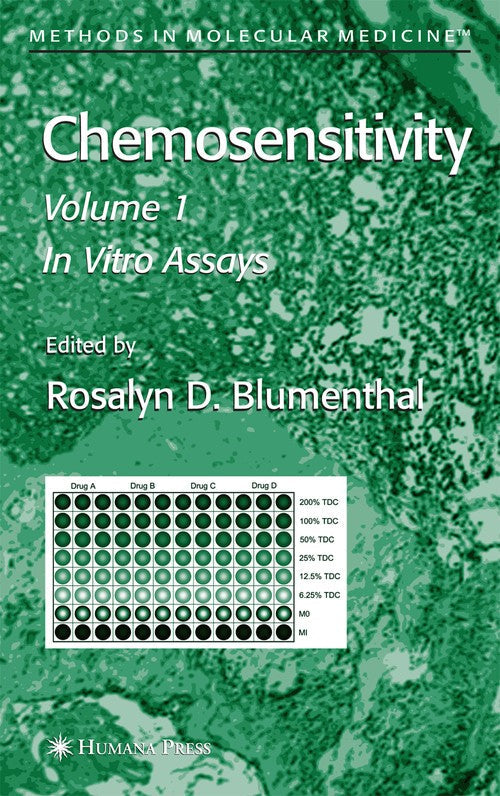 Chemosensitivity by Rosalyn D Blumenthal ISBN 9781617375088