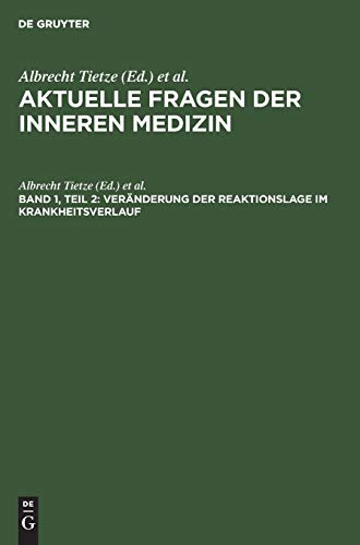Vernderung der Reaktionslage im Krankheitsverlauf by No Contributor ISBN 9783110053647