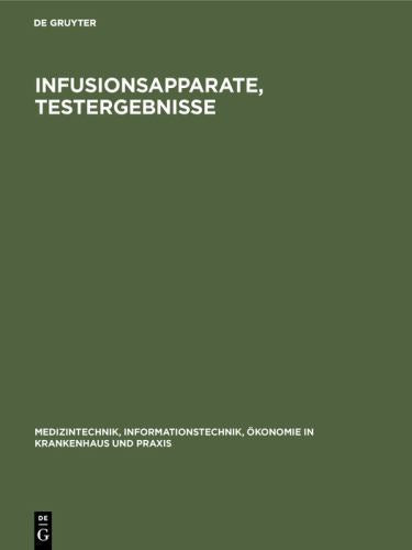 Infusionsapparate, Testergebnisse by Franz Ferdinand Becker