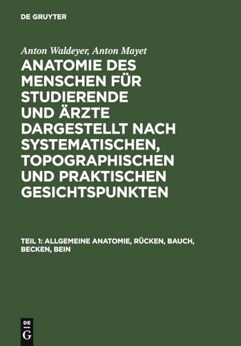 Allgemeine Anatomie, Rcken, Bauch, Becken, Bein by Anton Waldeyer