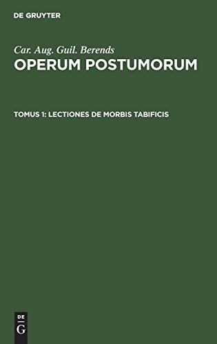 Lectiones de Morbis Tabificis by Aug Guil A Stosch ISBN 9783111241517