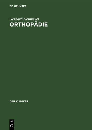 Orthopdie by Gerhard Neumeyer ISBN 9783111315492