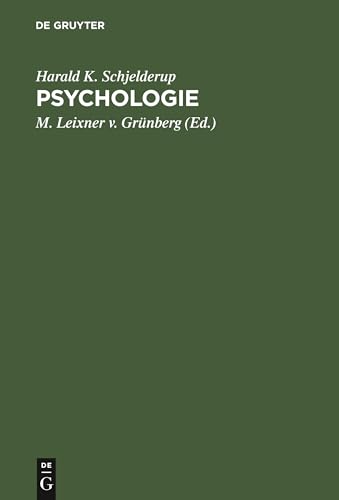 Psychologie by Harald K Schjelderup ISBN 9783111316055