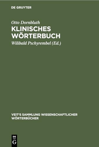 Klinisches Wrterbuch by Otto Dornbluth ISBN 9783112369197