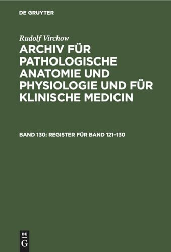 Register Fr Band 121-130 by Rudolf Virchow ISBN 9783112374672