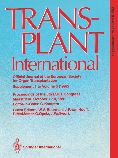 Transplant International Official Journal of the European Society for Organ Transplantation by Gauke Kootstra | ISBN-13 9783540553427