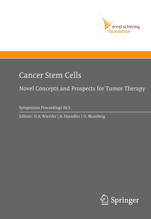 Cancer Stem Cells by Otmar D Wiestler | ISBN-13 9783540708520