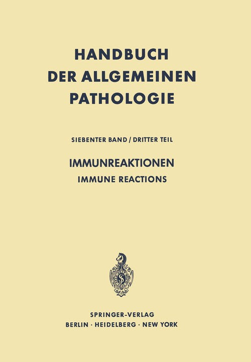 Immunreaktionen / Immune Reactions by A Studer | ISBN-13 9783642650451