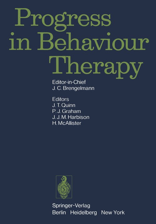 Progress in Behaviour Therapy by Jt Quinn | ISBN-13 9783642661068