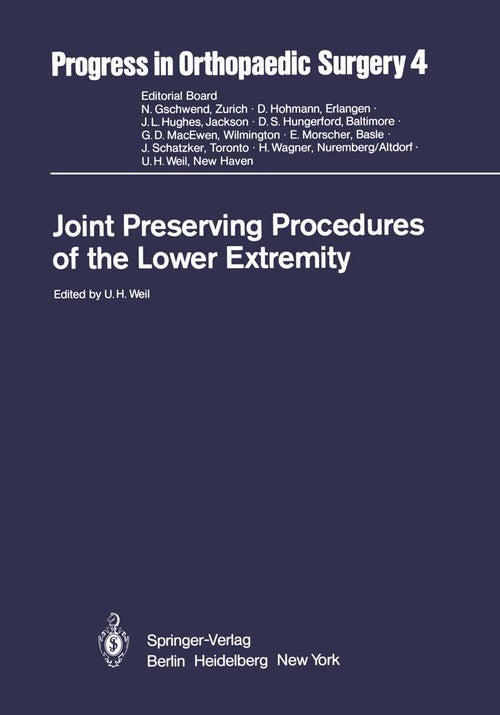 Joint Preserving Procedures of the Lower Extremity by U H Weil | ISBN-13 9783642675362