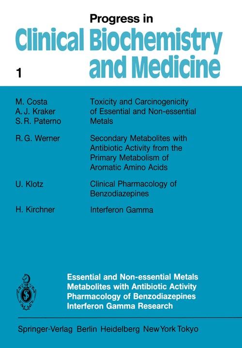 Essential and Non-Essential Metals Metabolites with Antibiotic Activity Pharmacology of Benzodiazepines Interferon Gamma Research by M Costa ISBN 9783642698743