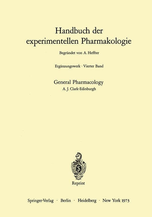 General Pharmacology by Alfred J Clark | ISBN-13 9783642805578
