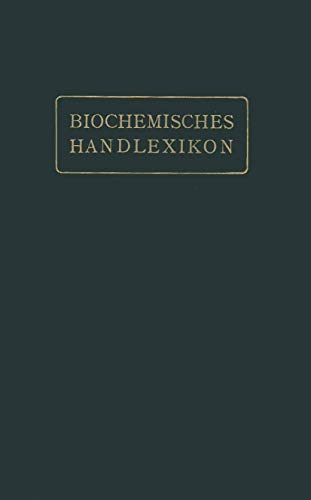 Biochemisches Handlexikon by Andor Fodor ISBN 9783642889684