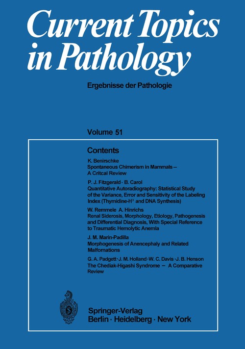 Current Topics in Pathology by Hans-W Altmann ISBN 9783642999659