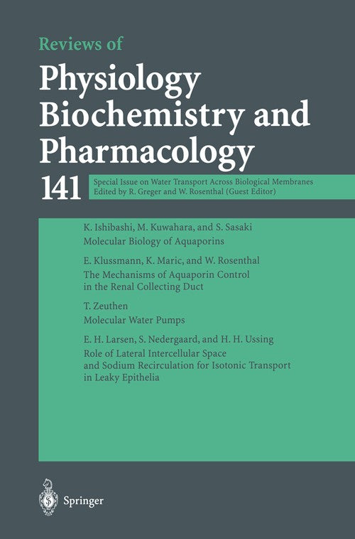 Special Issue on Water Transport Across Biological Membranes by R Greger | ISBN-13 9783662312063