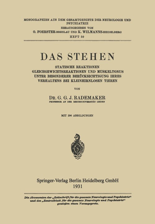 Standing by Gysbertus Godefriedus Johannes Rademaker ISBN 9783662342114