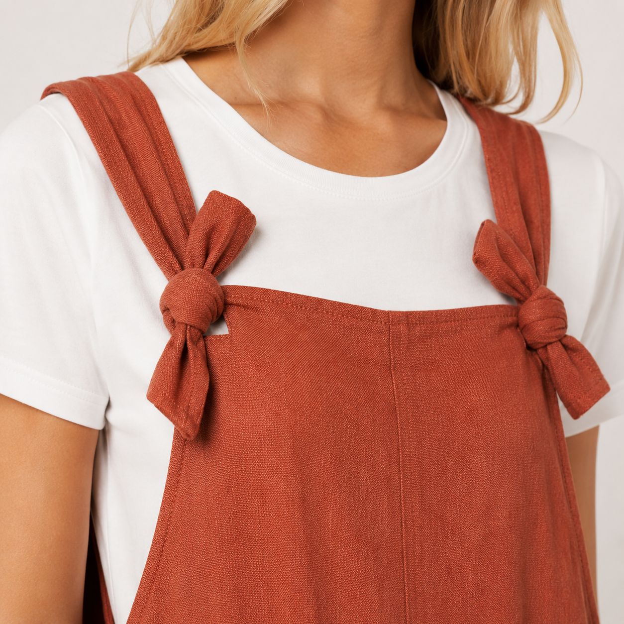 Digital Sewing Pattern for Women's Knot-Strap Relaxed Overalls - Cuffed Ankle Jumpsuit Style