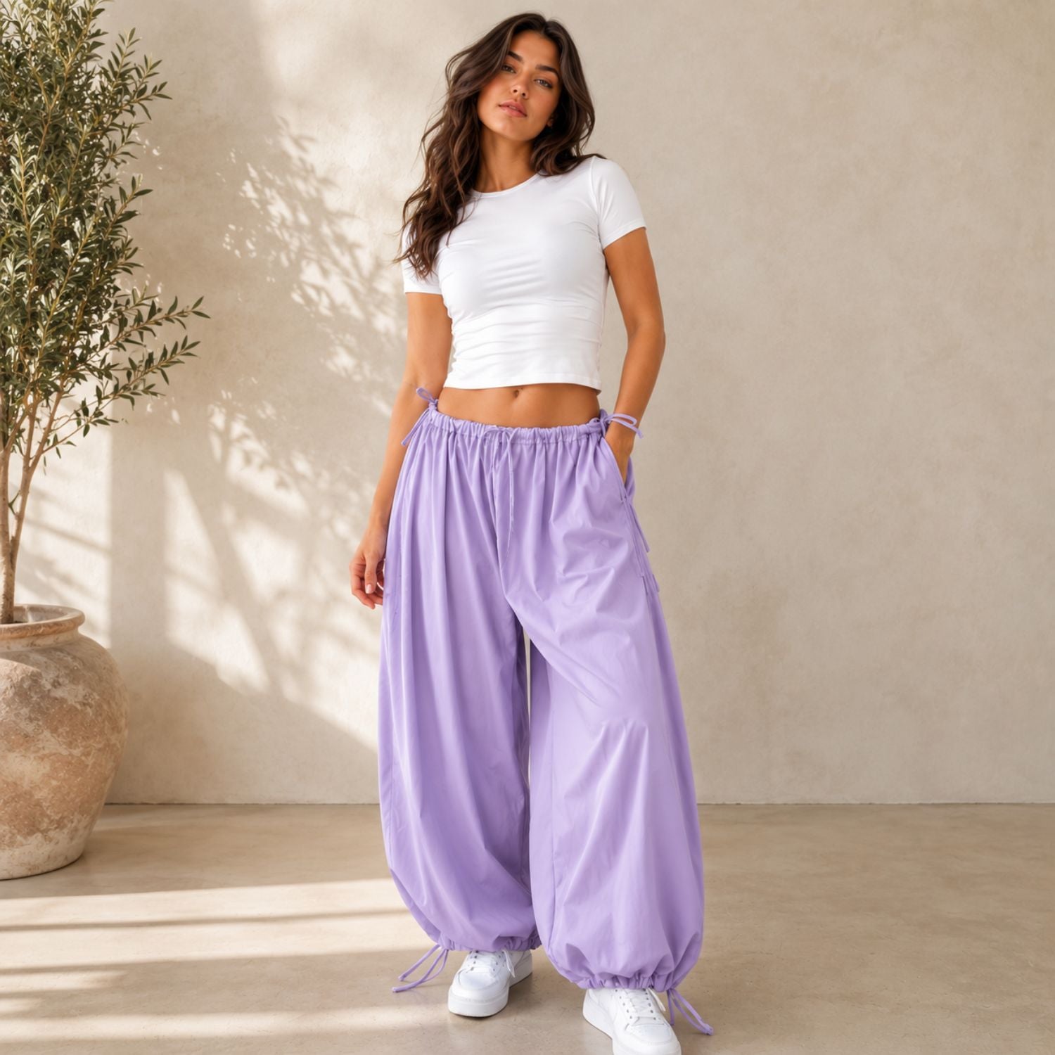 Side Tie Adjustable Pants Sewing Pattern | Barrel Leg & Wide Leg | Women's Sewing Pattern