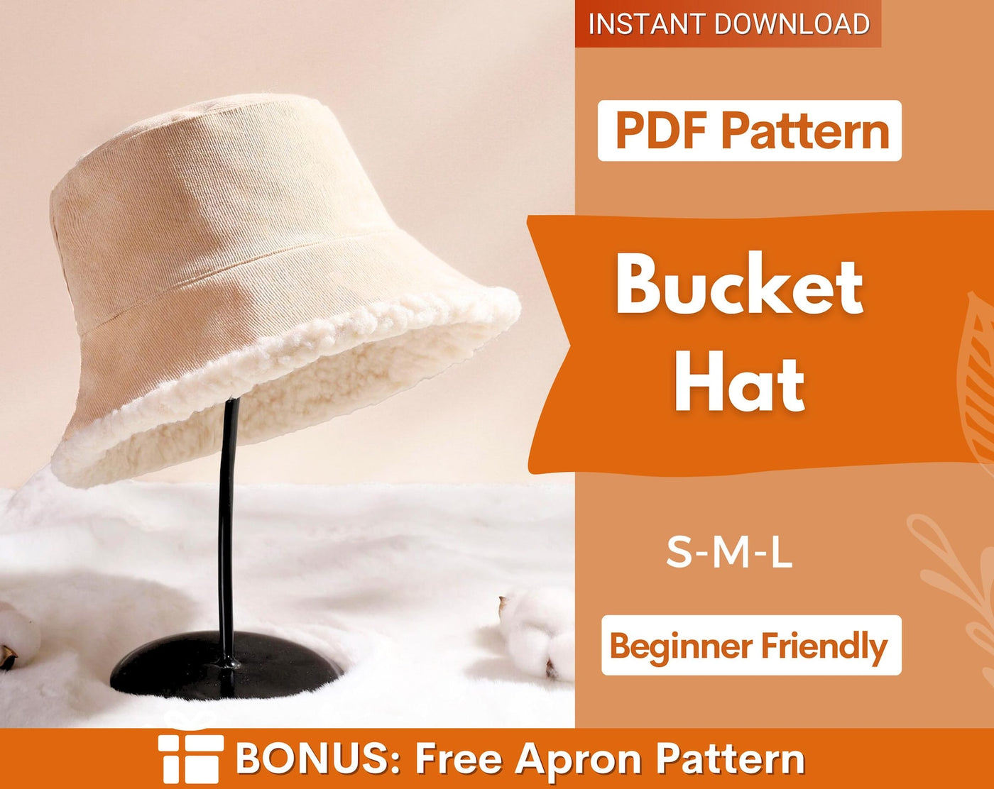 Bucket Hat Pattern, Sun Hat Sewing Pattern, Reversible Bucket Hat, Hat Pattern, Sewing Patterns, Beginner Sewing Pattern