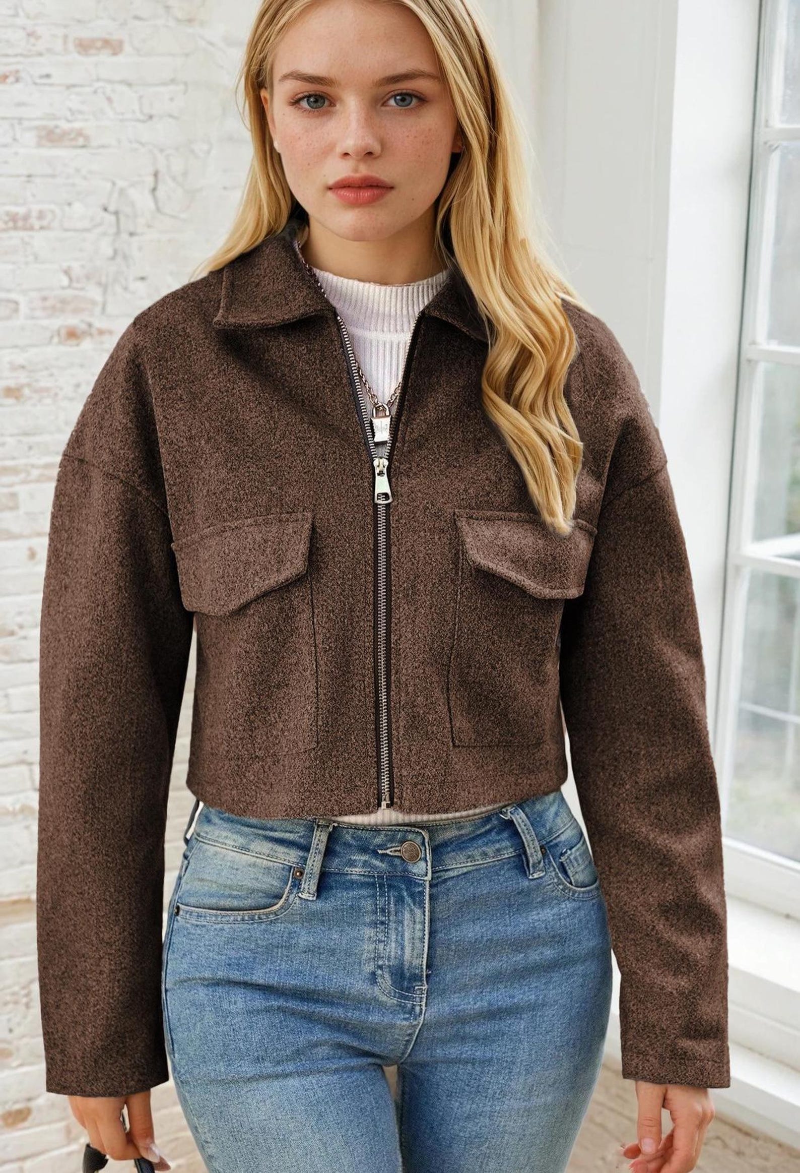 Jacket Sewing Pattern, Zip Up Jacket Pattern, Women Jacket Sewing Pattern, Crop Jacket, Short Jacket, Women Pattern Zipper