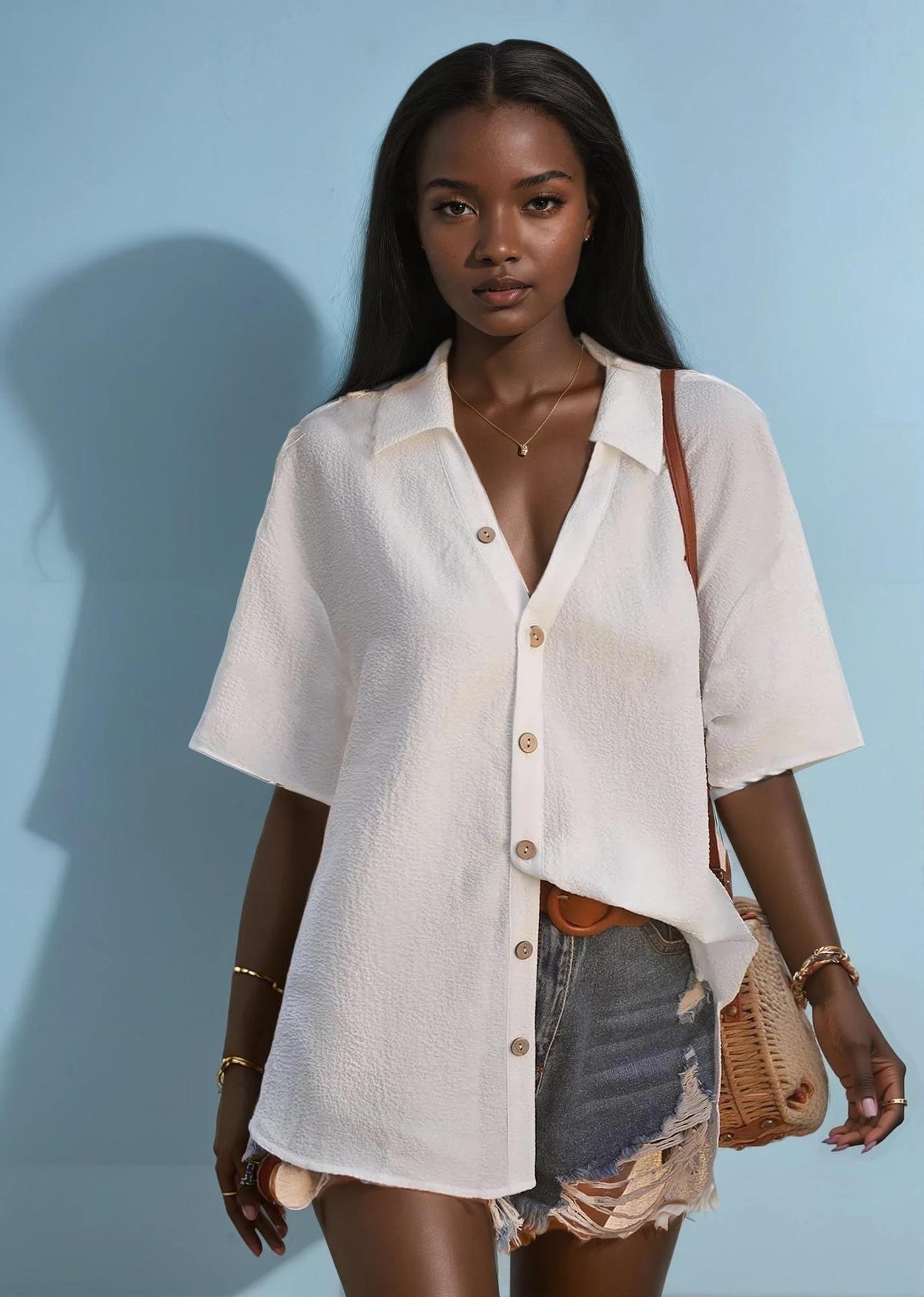 Summer Shirt Sewing Pattern, Shirt Pattern, Short Sleeve Shirt Pattern, Sewing Pattern, Women Sewing pattern, Beginner Sewing