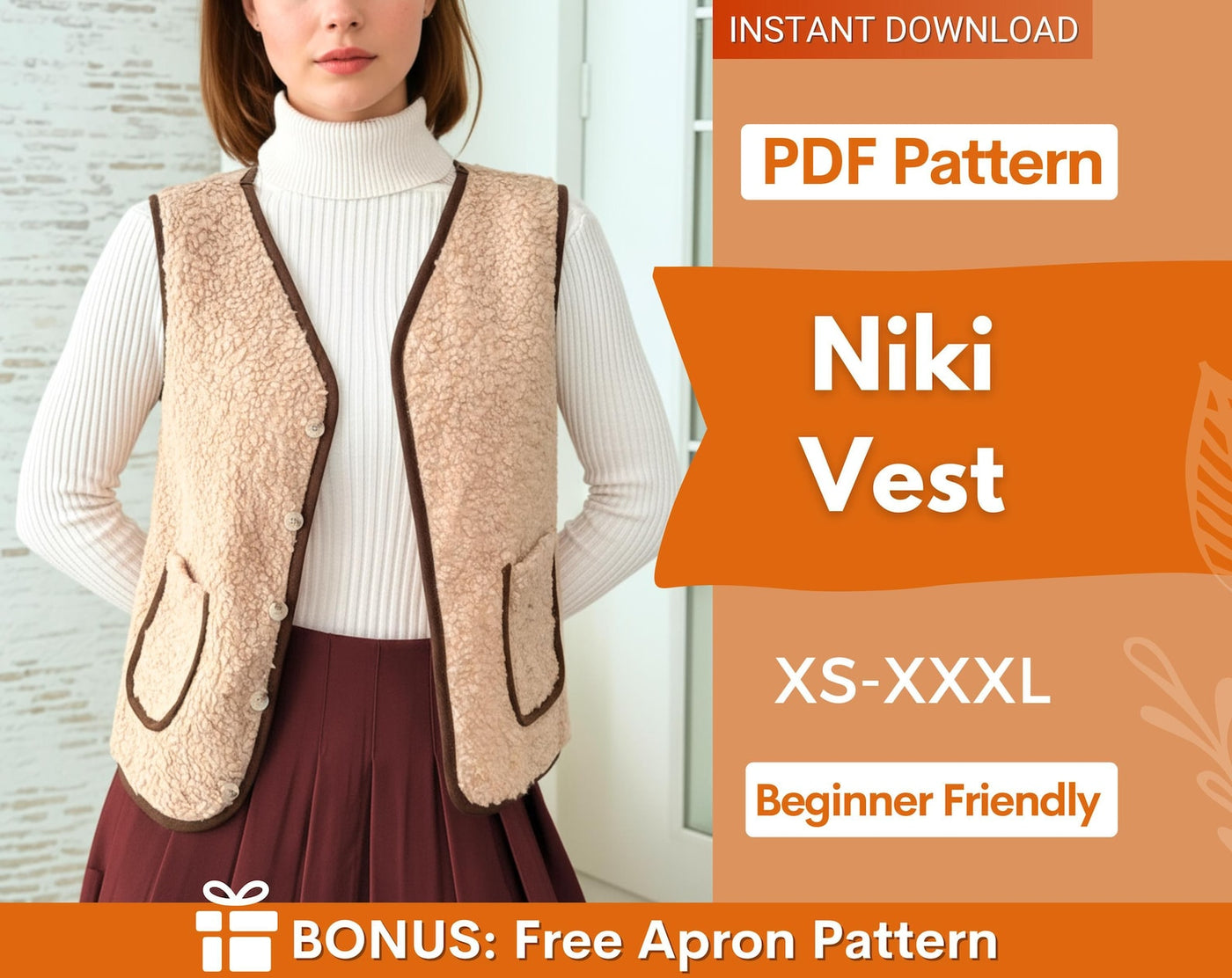 Vest Sewing Pattern | Top Pattern | Women Vest Pattern | Top sewing pattern | Women Sewing Patterns | Shepherd Vest |