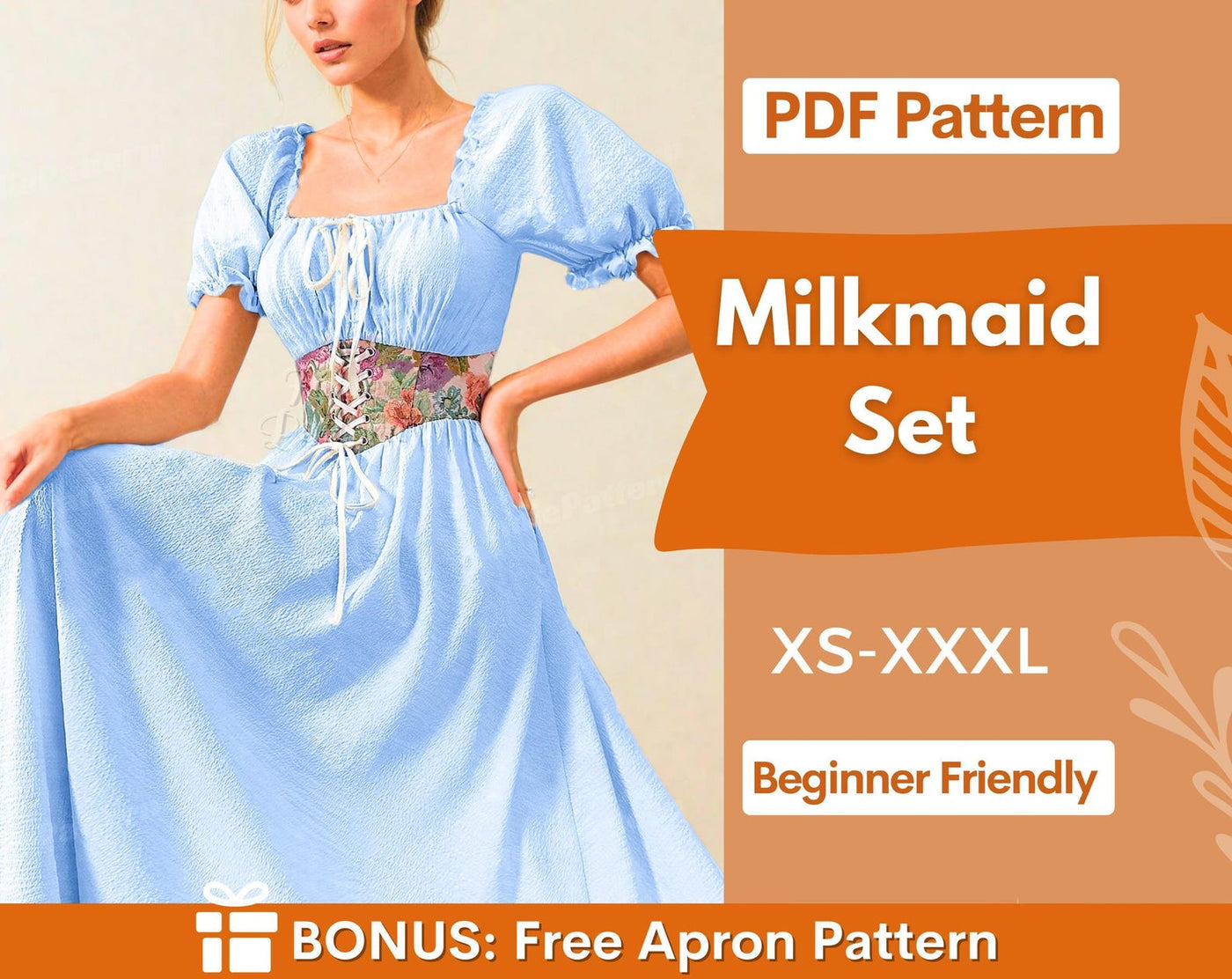 Milkmaid Dress & Corset Patterns | Dress Sewing Pattern | Cottagecore Dress pattern | Corset Dress Pattern | Corset Pattern |