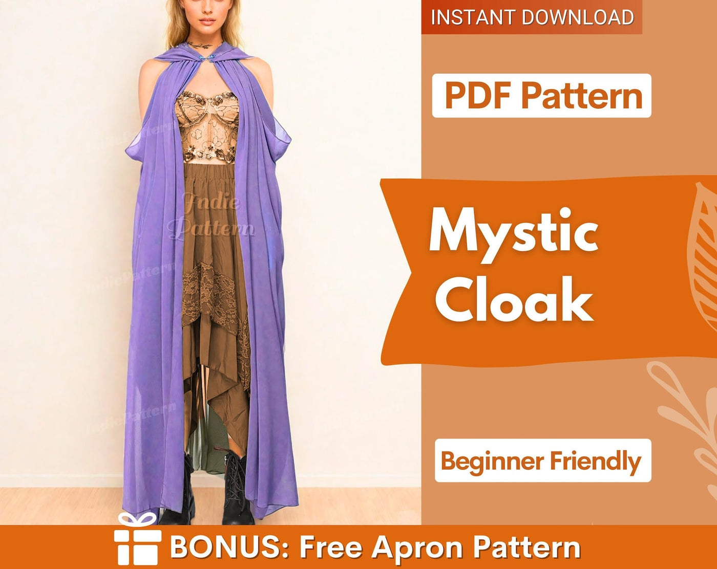 Mystic Cloak Pattern, Cloak Pattern, Cape Sewing Pattern, Renaissance Fair Pattern, Medieval Dress Cape, Cosplay Costume