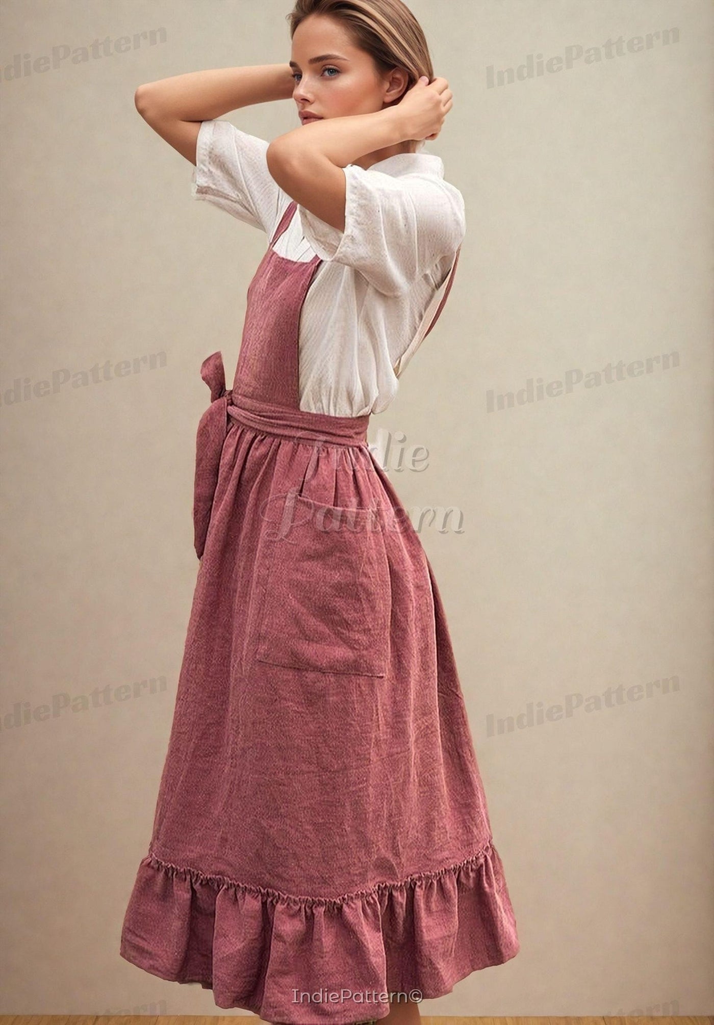 Pinafore Dress Pattern - Apron Pattern PDF For Women - Vintage Women Fancy Apron - Sewing pattern - Pinafore pattern
