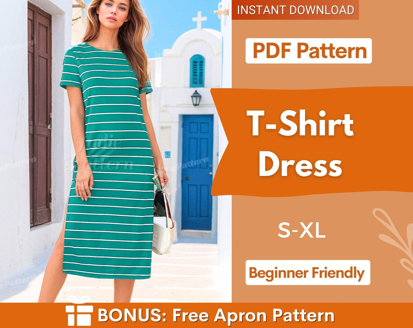 Sewing Pattern PDF Dress - Sewing Patterns for women - Dress pattern - Dress sewing pattern - Dress PDF pattern - Easy dress