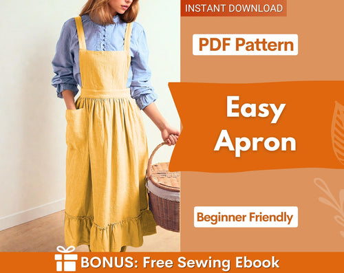 Apron Sewing Pattern, Sewing Patterns, Pinafore Pattern, Women Patterns, Pinafore Apron Pattern, Sewing pattern PDF, Cottage