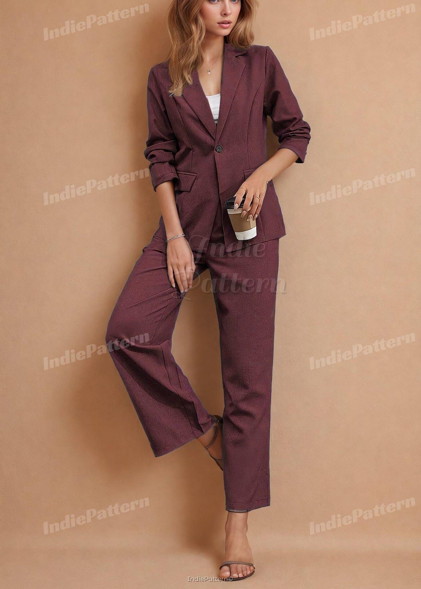 Suit Pants Pattern | Sewing Patterns | Trousers Sewing Pattern | Wide Leg Pants Pattern | Sewing Pattern Pants Women Sewing |