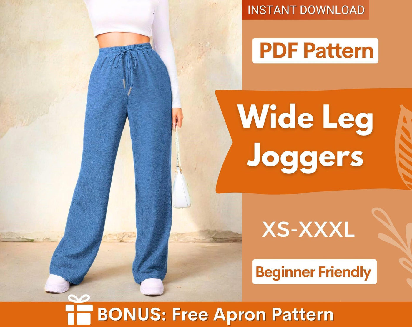 Joggers Sewing Pattern, Women's Sweatpants Pattern, Easy Jogger Sewing Pattern, Wide Leg Jogger Pants, Yoga Pants, Loungewear