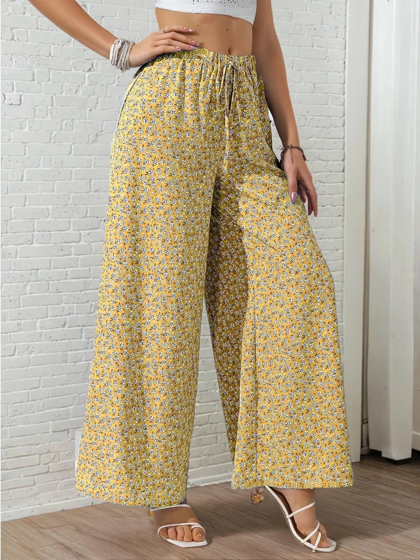 Summer Pants Pattern | Wide Leg Pants, Palazzo Pants Sewing Pattern, Elastic Waistband Wide Leg Pants Pants Pattern, Beginner
