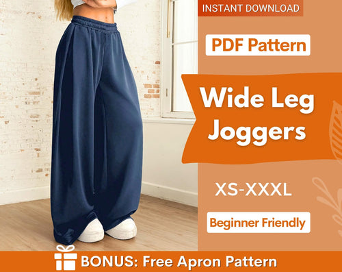 Baggy Joggers Sewing Pattern, Joggers Pattern, Wide Leg Jogger Pattern, Sweatpants Pattern, Pants Sewing Pattern, Wide Leg