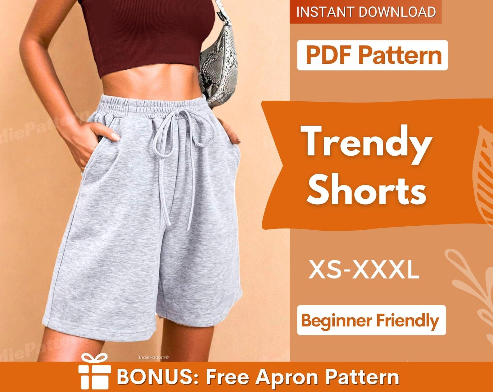 Jogger Shorts Pattern | Women Shorts Pattern | Shorts Sewing Pattern | Elastic Waistband Shorts |Wide Leg Shorts for Women |