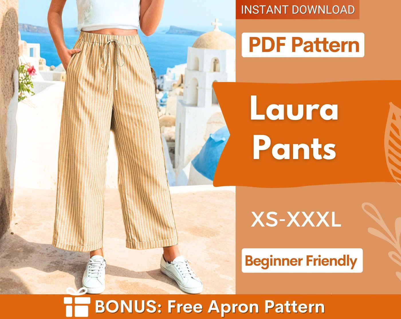 Pants Sewing Pattern for Women | Wide Leg Pants Pattern | Crop Pants Pattern | Sewing Patterns | Women Pattern Pants Trousers