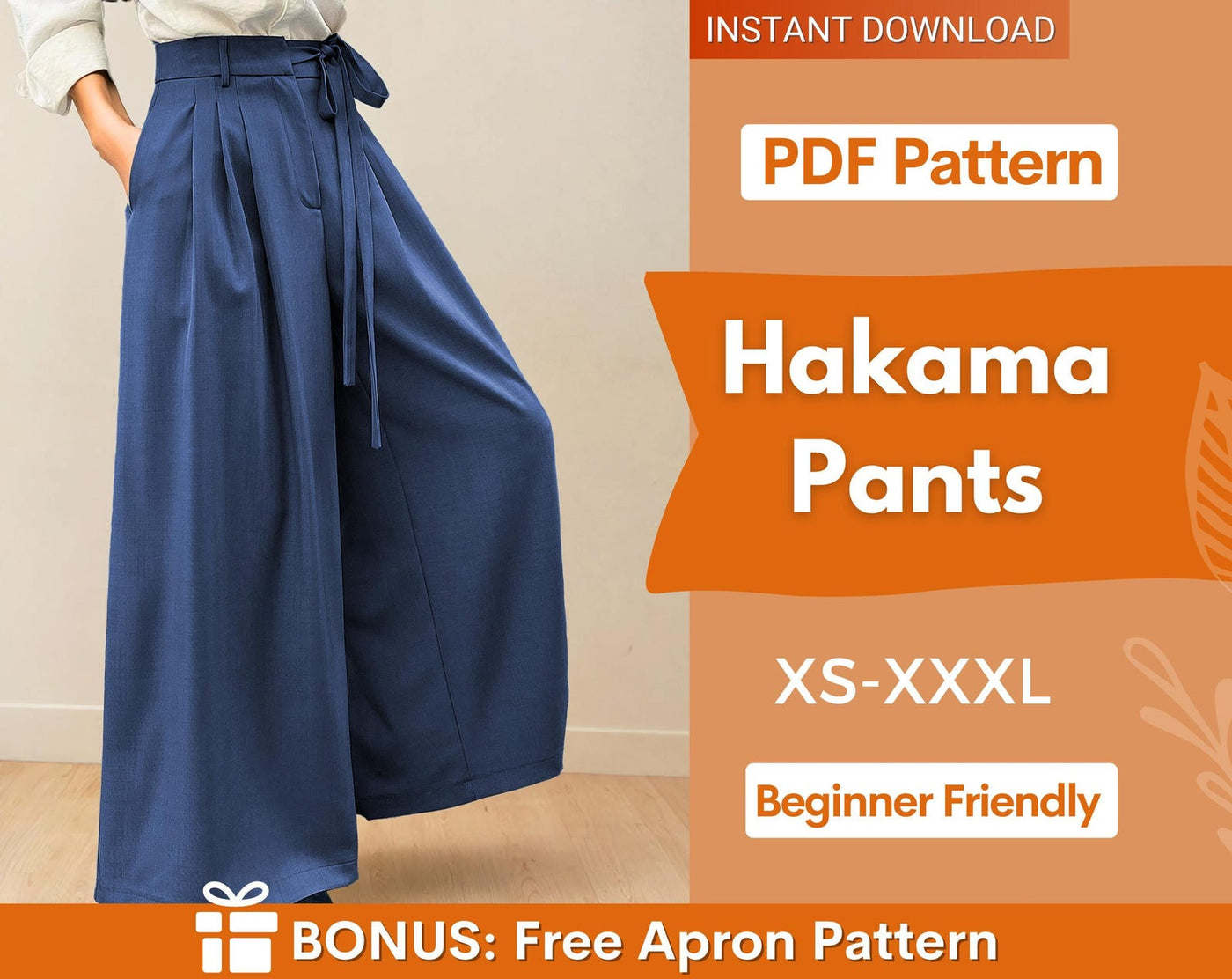 Hakama Pants Sewing Pattern for Women | Japanese Pants Pattern | Women Pants Pattern | Sewing Pattern for Women | Trousers